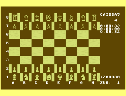 Commodore 64 Emu Caissa 5.2  (1986) Setting Time to 30 sec per Move
