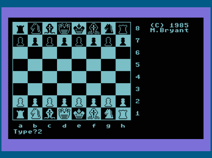 Commodore 64  Emulator Colossus Chess 4.0 (1985)  Level Mode 1