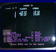 Commodore 64/128 Cyrus II (1986) Move List and Options Screen