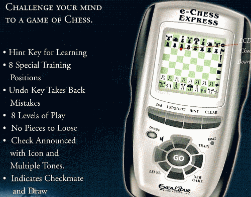 �EXCALIBUR e-CHESS EXPRESS� Features Picture taken from Box (back)