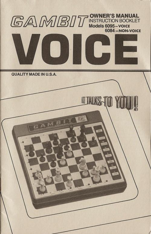 FIDELITY GAMBIT (Version 2) User Manual Model 6084 NON-VOICE MODEL