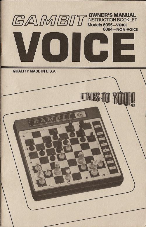 FIDELITY GAMBIT VOICE User Manual  Model 6095 VOICE MODEL