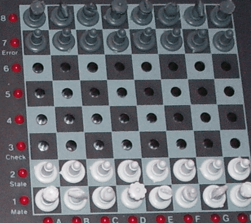 Close up of the �NOVAG PICCOLO�  Sensory Peg Board and Chess Pieces.