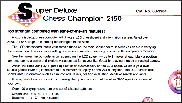 Chess Champion 2150l User Manual Chess Champion 2150l User Manual