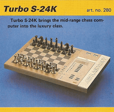 Saitek Kasparov Turbo S-24K �Leading edge technology -- powerful play -- especially suited to chess enthusiasts and club players.�