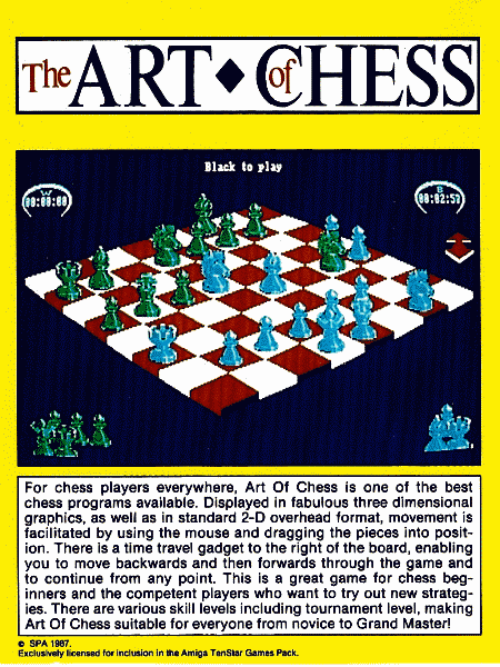 THE ART OF CHESS Picture taken from Box Cover (back)