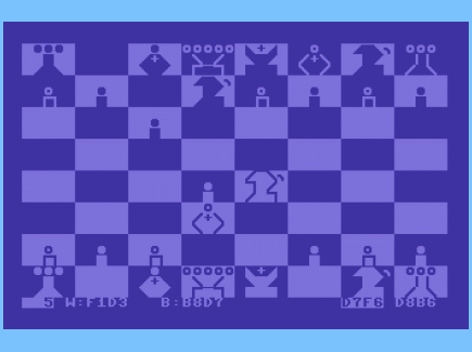 Commodore 64 Emulator - Petchess 4000 (1981)  Game in Progress
